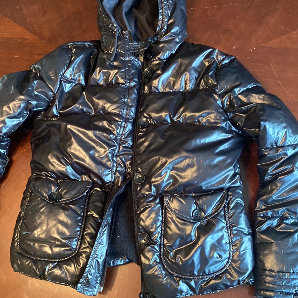 Bitten Sarah Jessica Parker Black Puffer Jacket w/ Hood LARGE